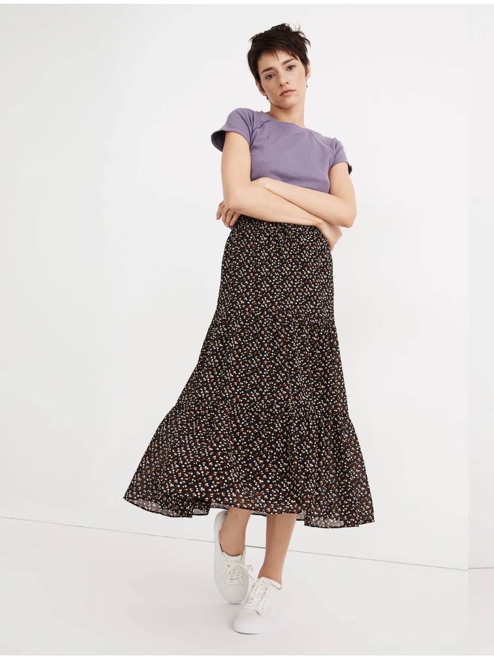 Madewell Georgette Tiered Maxi Skirt in Adorable Ditsy!